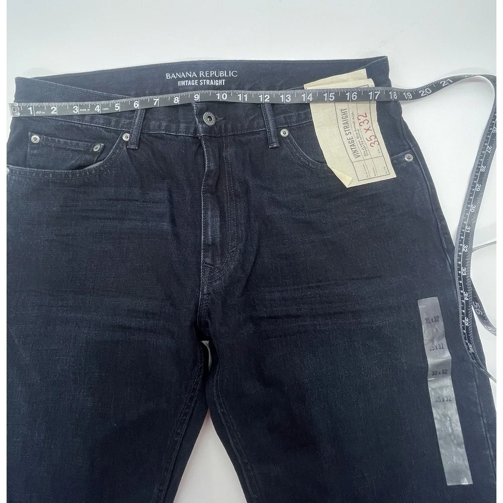 Banana Republic 35 X 32 Vintage Straight Men's Jeans Dark Wsh: NWT Preppy Casual